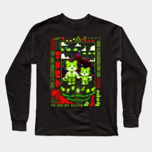 Brutalism Pixel Art | Retrofuturistic | Vaporwave Design | Fathers Day Long Sleeve T-Shirt